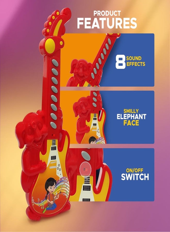 NHR Kids Musical Guitar - 8 Sound Buttons, Music Instrument for Beginners Toddlers, Fun & Educational Toy for Early Learning and Development for 1+ Years for Child (Multicolor) - Image 5